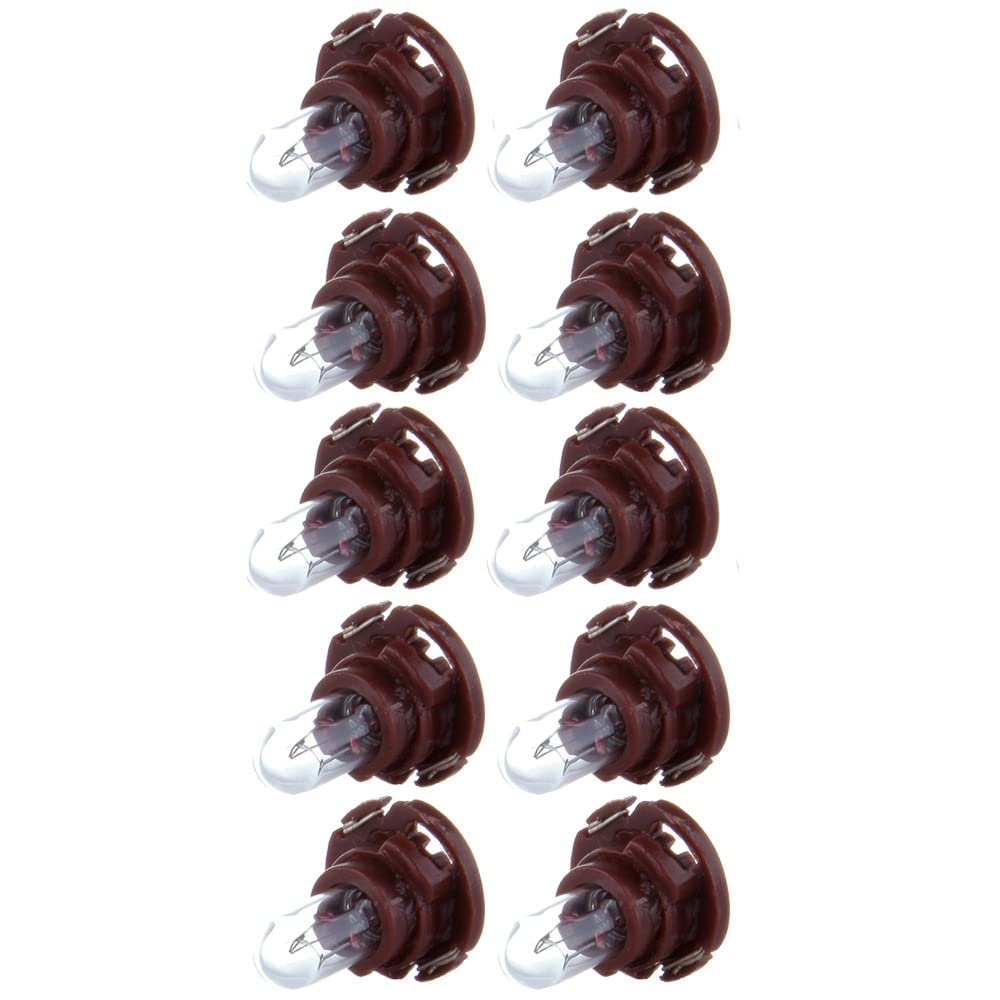 Cciyu 10 Pack Warm White T5/T4.7 Neo Wedge Halogen Instrument Dash A/C Bulbs 12V